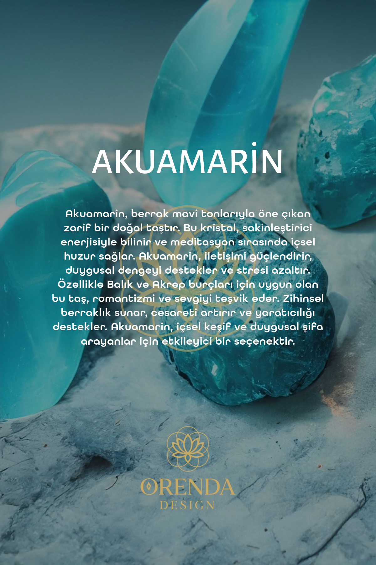 Aquamarine Natural Stone Bracelet (Inner Peace and Sea Spirit)