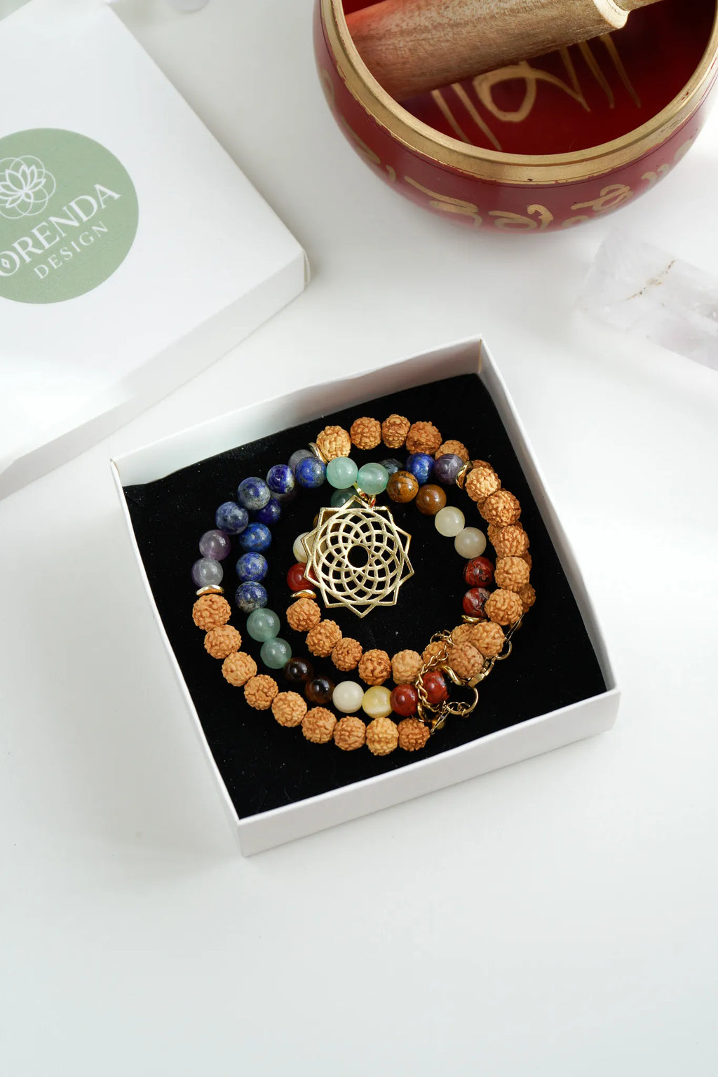 SPIRITUAL BALANCE – Torus- 7 Chakra – Rudhaska- Natural Stone Necklace