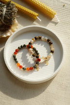 Fire Element Natural Stone Bracelet Set - Aries, Leo and Sagittarius