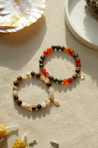 Fire Element Natural Stone Bracelet Set - Aries, Leo and Sagittarius