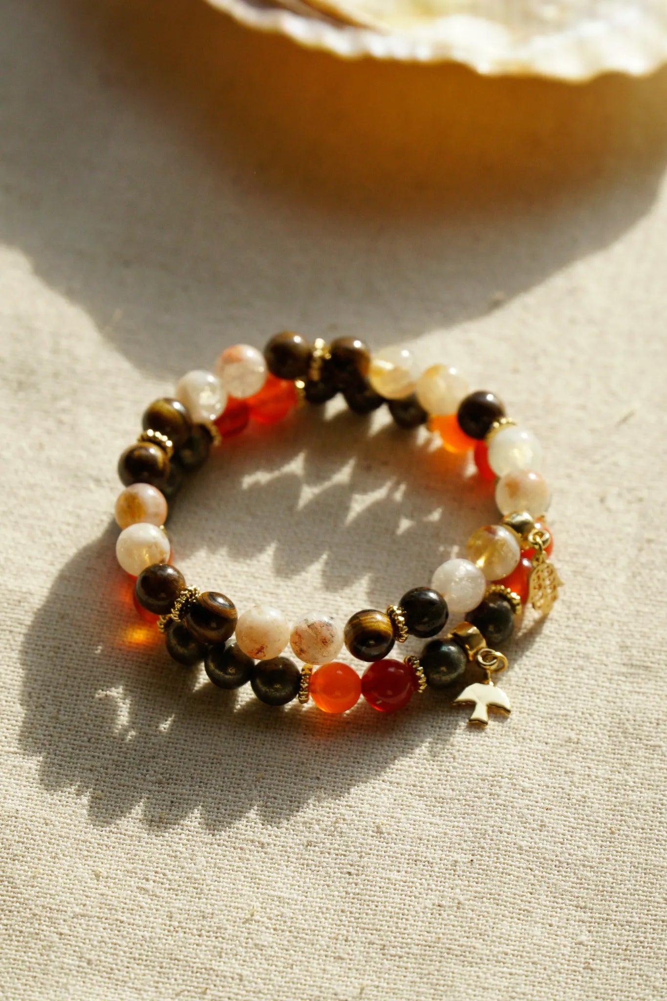 Fire Element Natural Stone Bracelet Set - Aries, Leo and Sagittarius