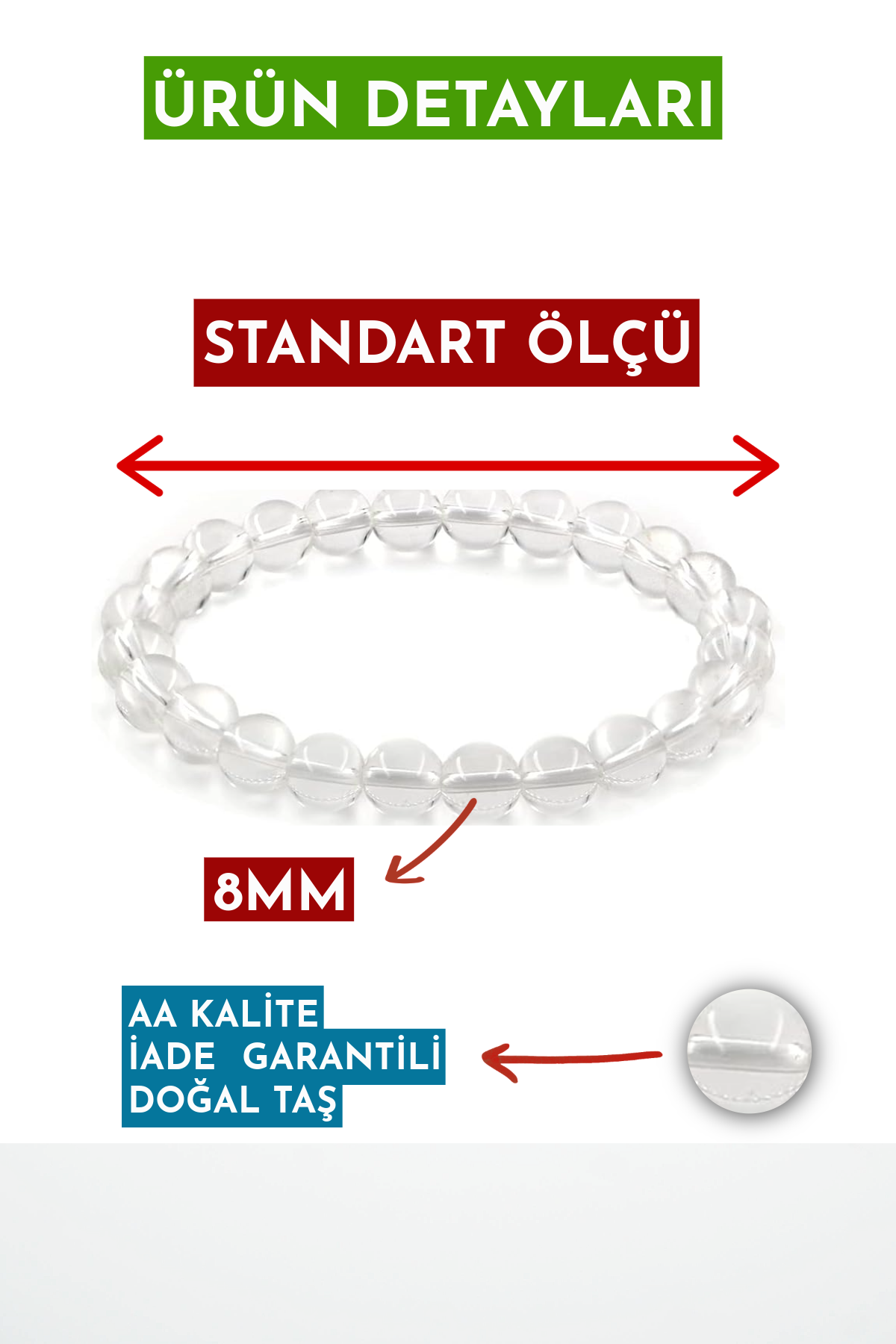 Crystal Quartz Natural Stone Bracelet (Energy Source)