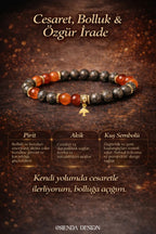 Pirit, Akik, Kuş Sembollü Bileklik | Cesaret, Bolluk ve İrade Gücü