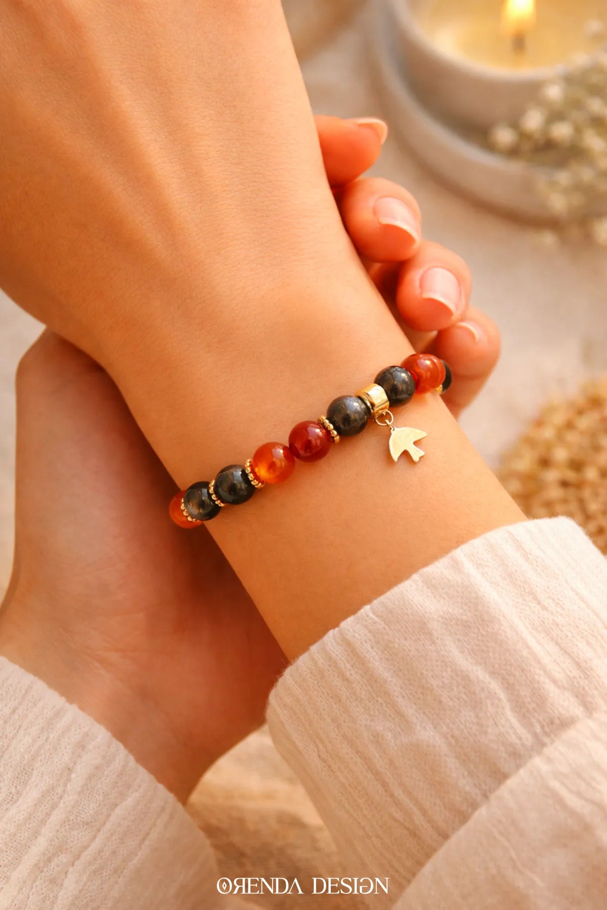 Pirit, Akik, Kuş Sembollü Bileklik | Cesaret, Bolluk ve İrade Gücü