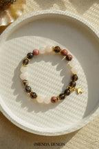 Rodonit, Pembe Kuvars, Dumanlı Kuvars Doğal Taş Bileklik – Şifa, Sevgi & Denge