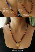 SPIRITUAL BALANCE – Torus- 7 Chakra – Rudhaska- Natural Stone Necklace
