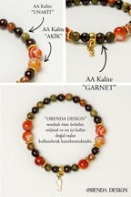 Akik, Unakit, Garnet Doğal Taş Bileklik – Dişil Enerji