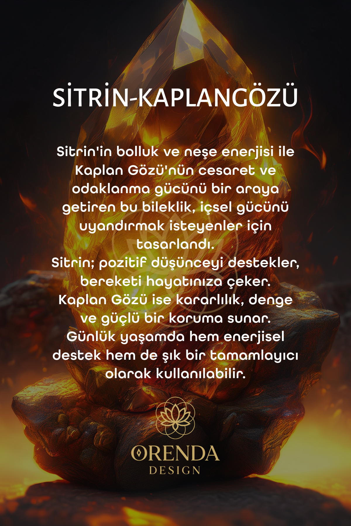 Citrine - Tiger Eye and Fatima Hand Symbol Natural Stone Bracelet - FIRE ELEMENT