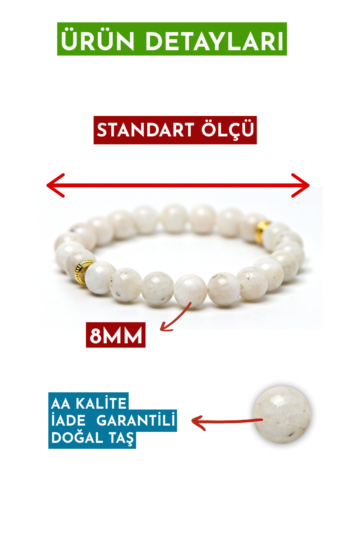 Moonstone Natural Stone Bracelet (Inner Power and Balance)