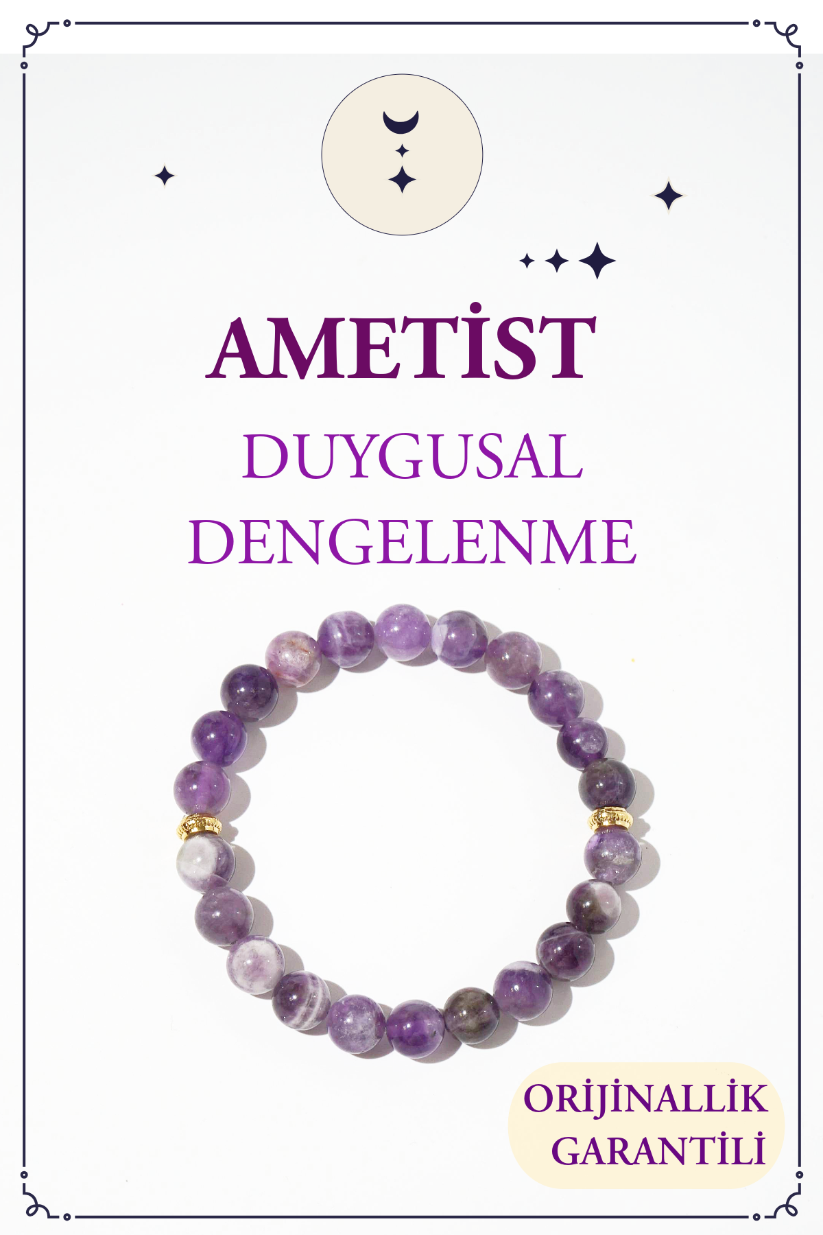 Ametist Doğal Taş Bileklik – Duygusal Denge & İçsel Sakinlik