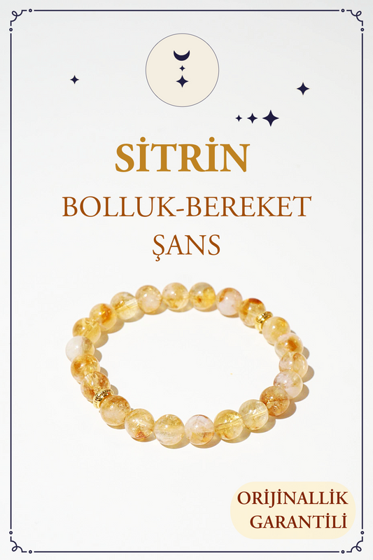 Sitrin Doğal Taş Bileklik (Para Mıknatısı-Şans)