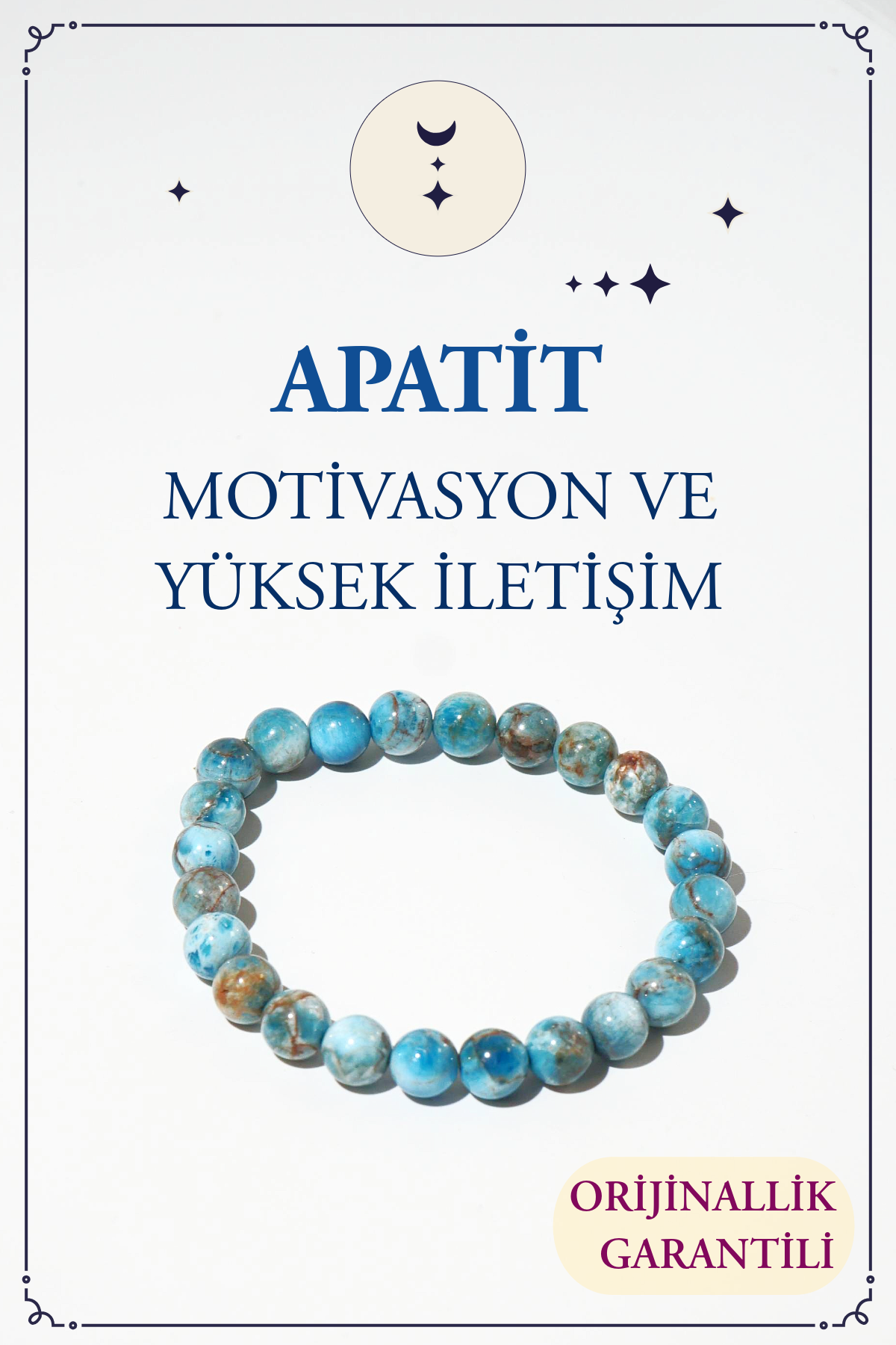 Apatit Doğal Taş Bileklik (İletişimi Güçlendirme ve Motivasyon)