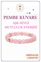 Pembe Kuvars Doğal Taş Bileklik (Aşk, Sevgi ve Mutluluk Enerjisi)