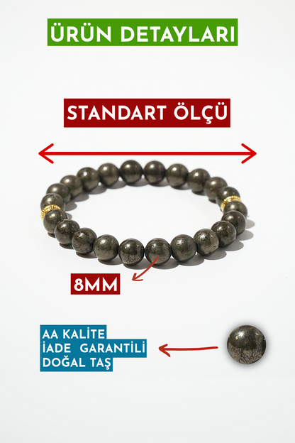Pyrite Natural Stone Bracelet (Power and Energy)