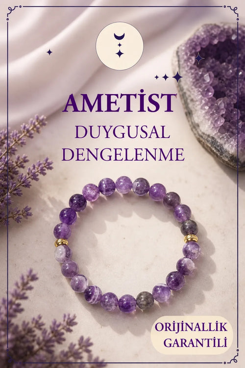 Amethyst Stone Natural Stone Bracelet (Stone of Emotional Balance)