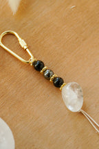 Koruyucu Kalkan Anahtarlık / Kristal Kuvars – Hematit – Oniks