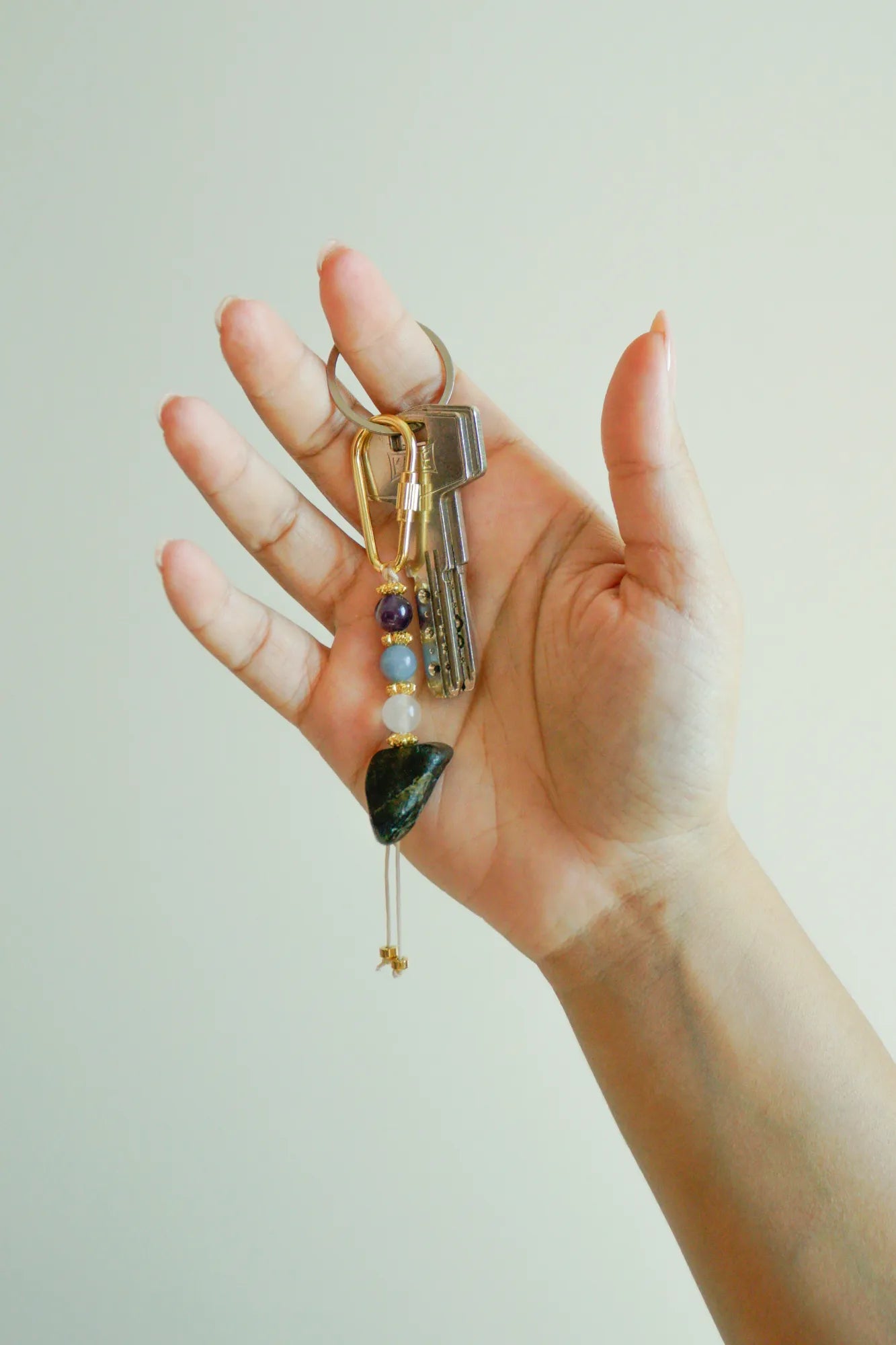 Ruhsal Korunma Anahtarlığı / Selenit – Ametist – Melek Taşı