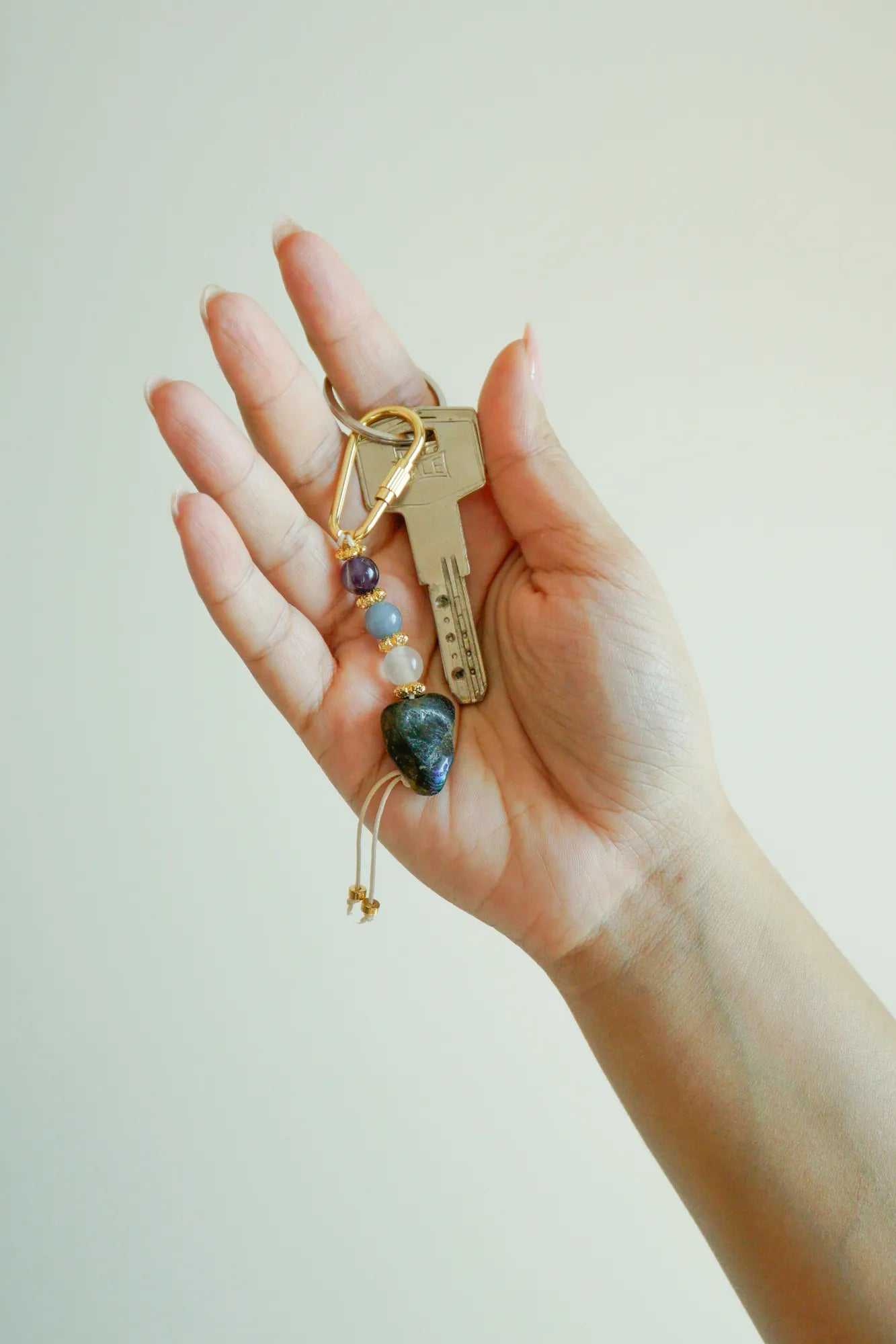 Ruhsal Korunma Anahtarlığı / Selenit – Ametist – Melek Taşı