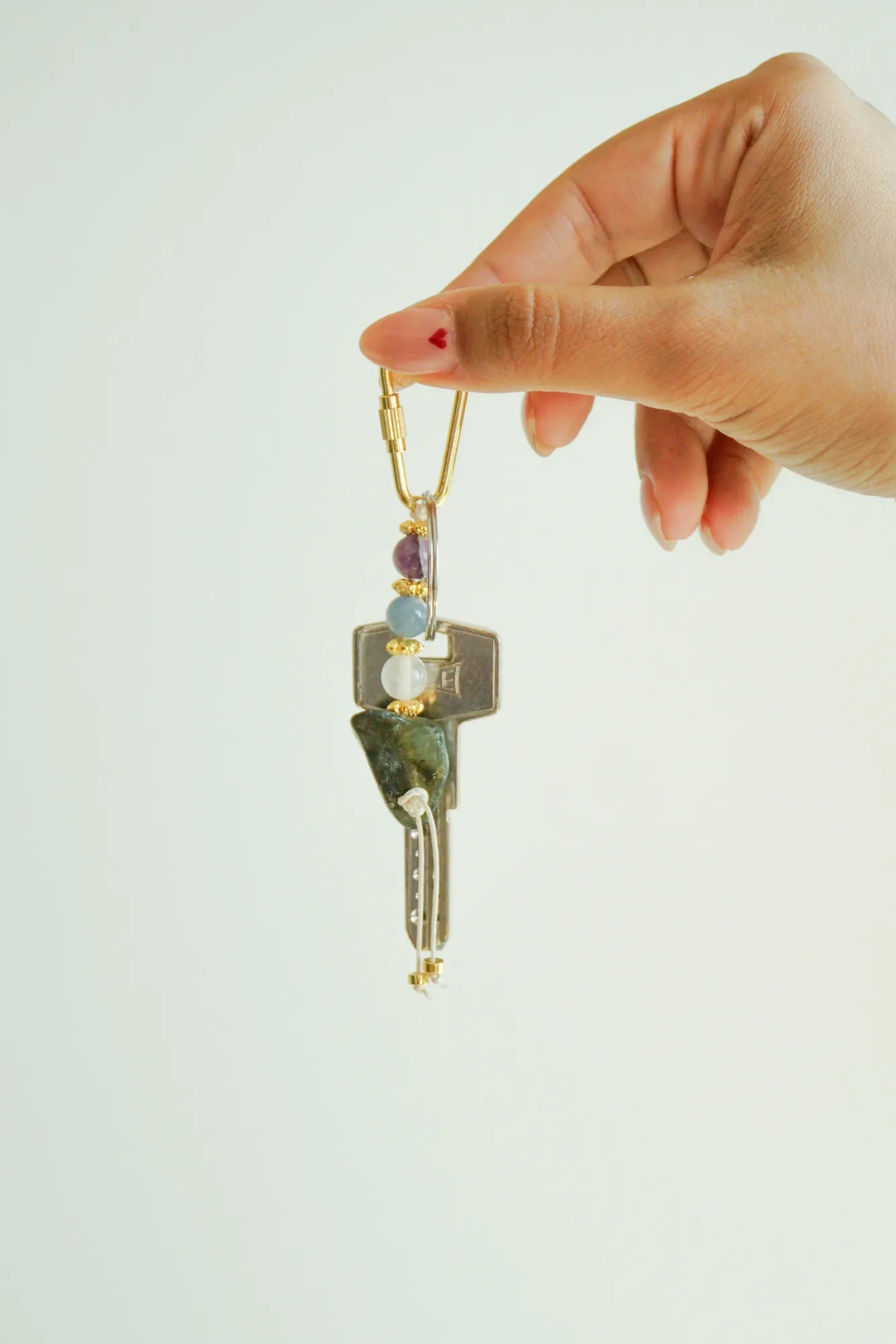 Ruhsal Korunma Anahtarlığı / Selenit – Ametist – Melek Taşı