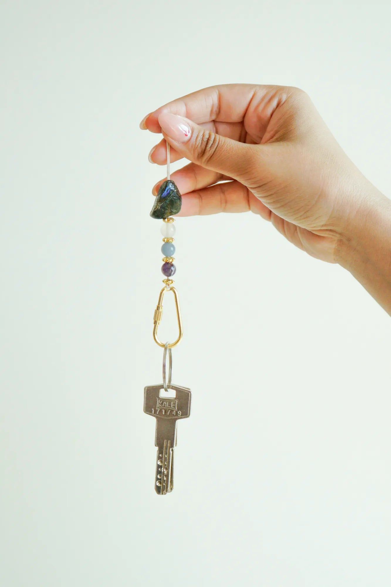 Ruhsal Korunma Anahtarlığı / Selenit – Ametist – Melek Taşı