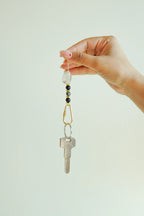 Koruyucu Kalkan Anahtarlık / Kristal Kuvars – Hematit – Oniks