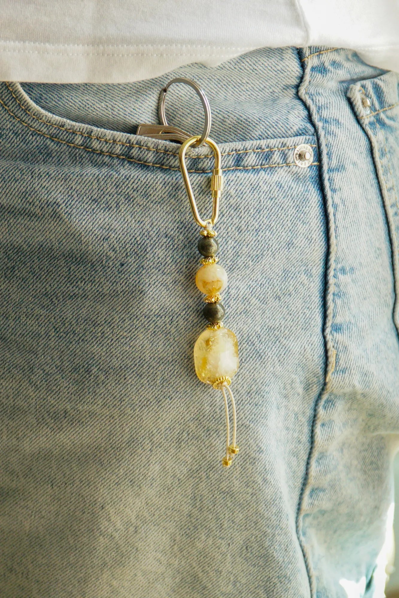 Bolluk & Bereket Anahtarlığı / Sitrin – Pirit