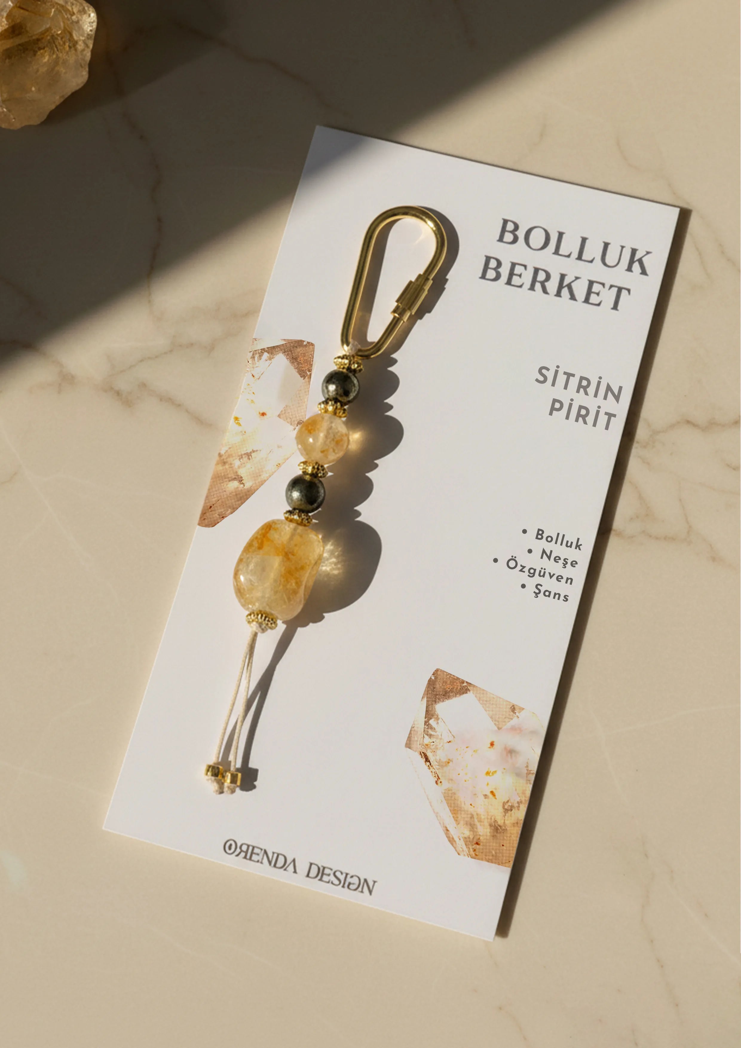 Bolluk & Bereket Anahtarlığı / Sitrin – Pirit