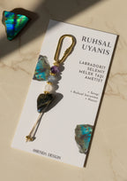 Ruhsal Korunma Anahtarlığı / Selenit – Ametist – Melek Taşı