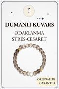 Dumanlı Kuvars Doğal Taş Bileklik (Odaklanma, Stres, Cesaret, Enerji Temizliği)