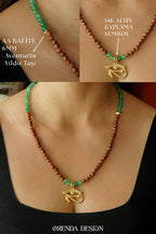 PROTECTION - Eye of Horus - Star Stone - Green Aventurine Natural Stone Necklace