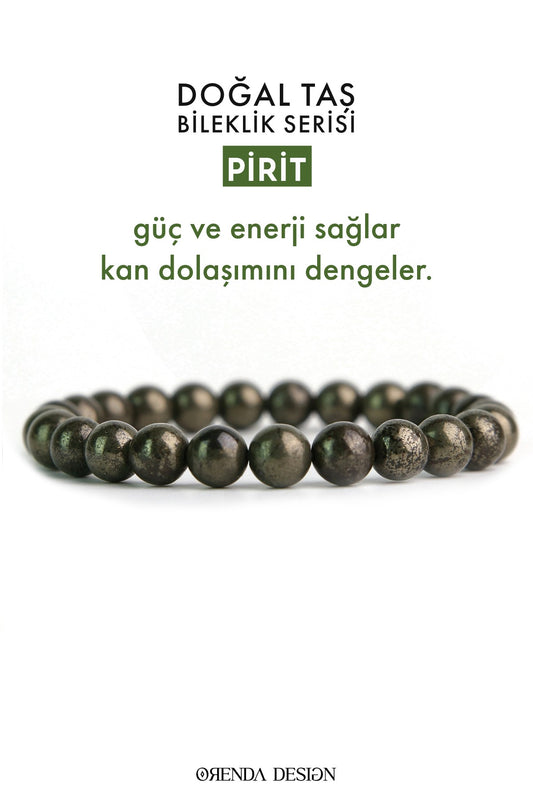 Pyrite Natural Stone Bracelet (Power and Energy)