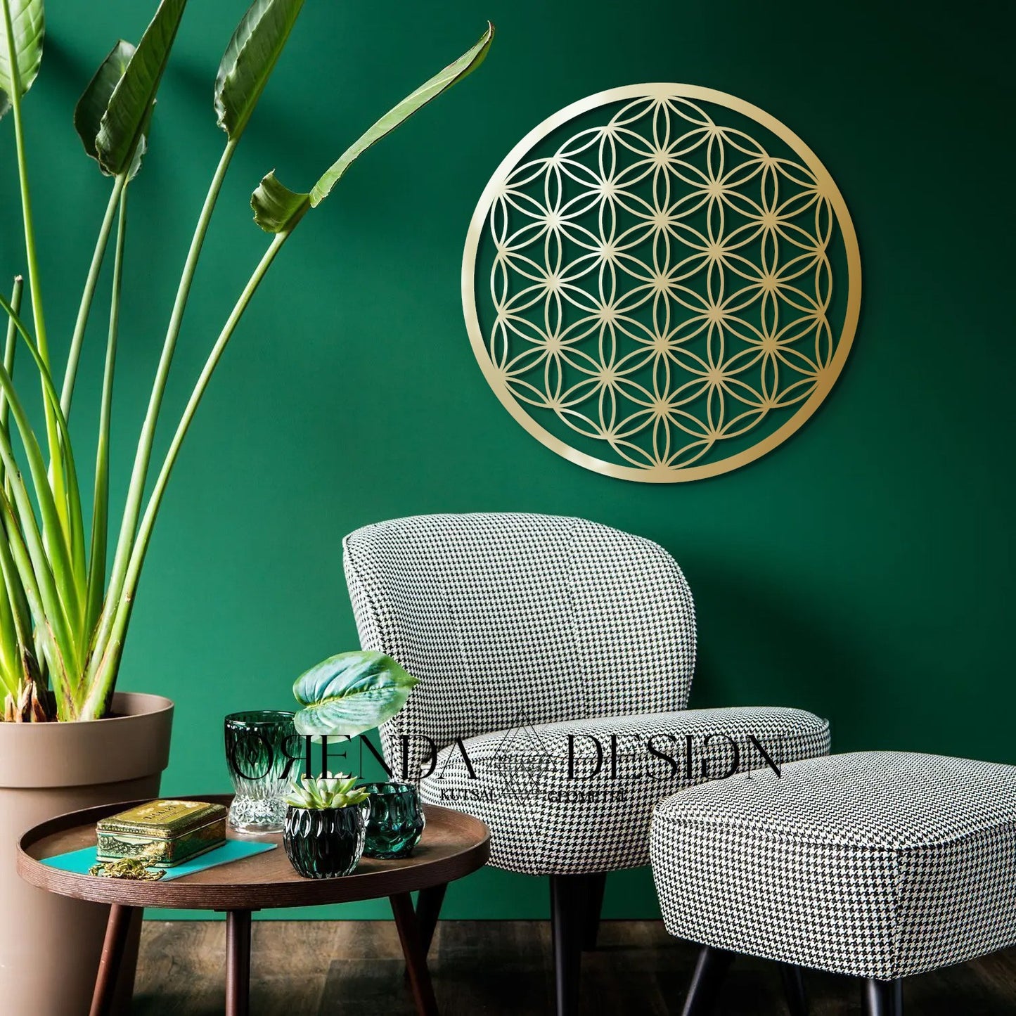 Gold Plexiglass FLOWER OF LIFE