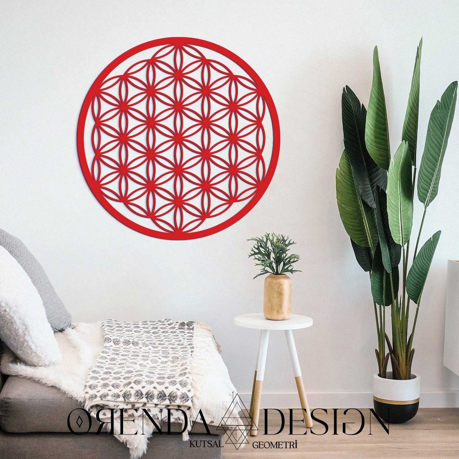 Flower of Life Painting Wood 