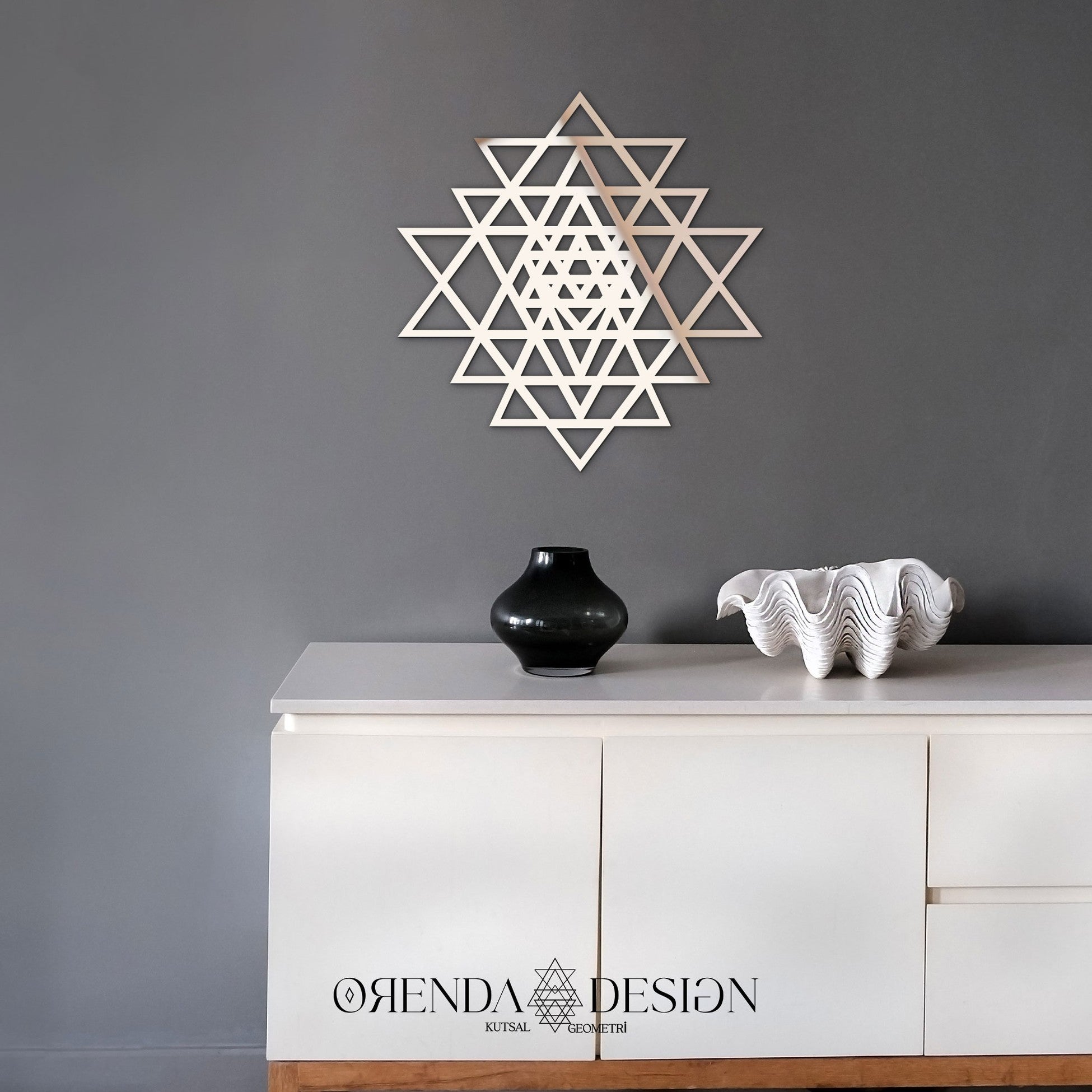 Gümüş Pleksi SRİ YANTRA Ver.2