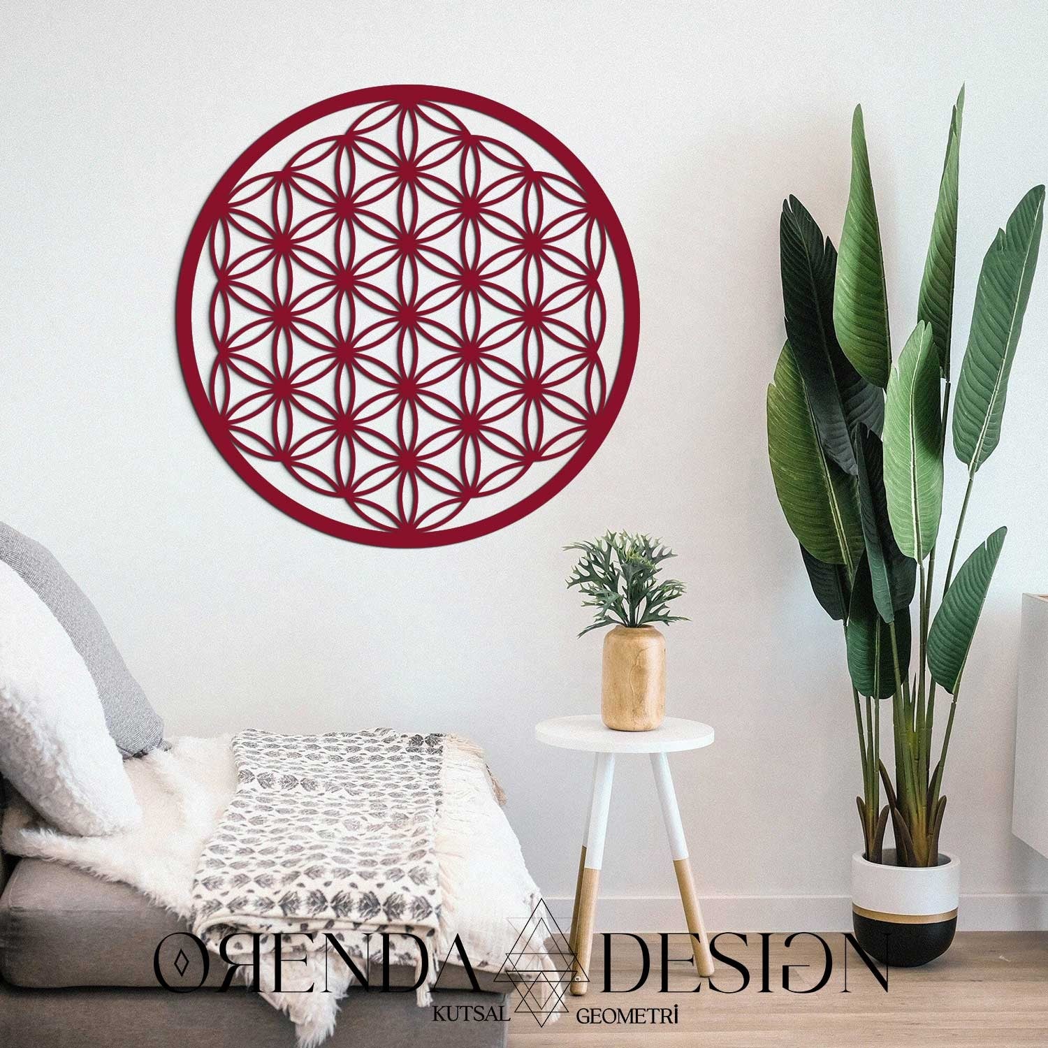 Flower of Life Painting Wood 