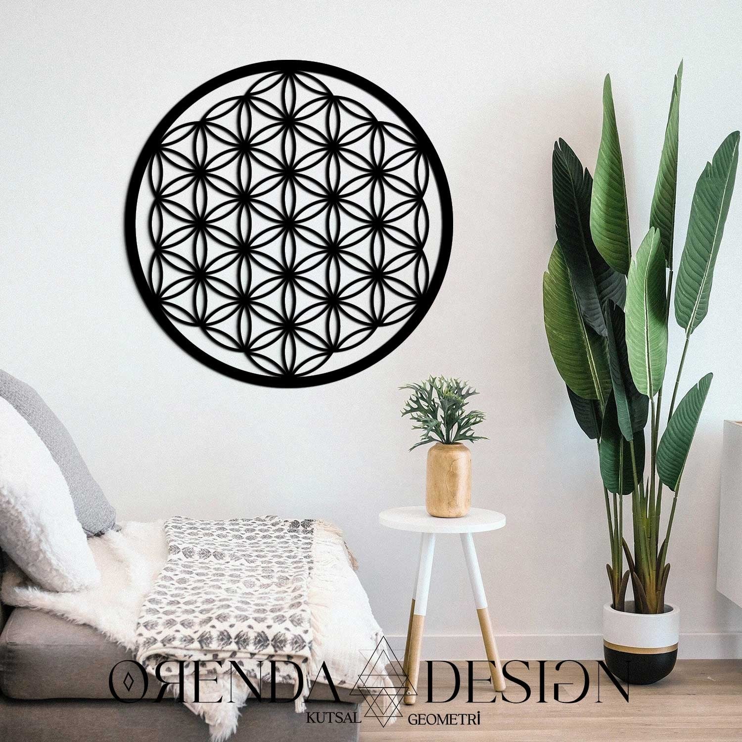 Flower of Life Painting Wood 