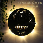 "THE MOON" Ahşap Raf Pano
