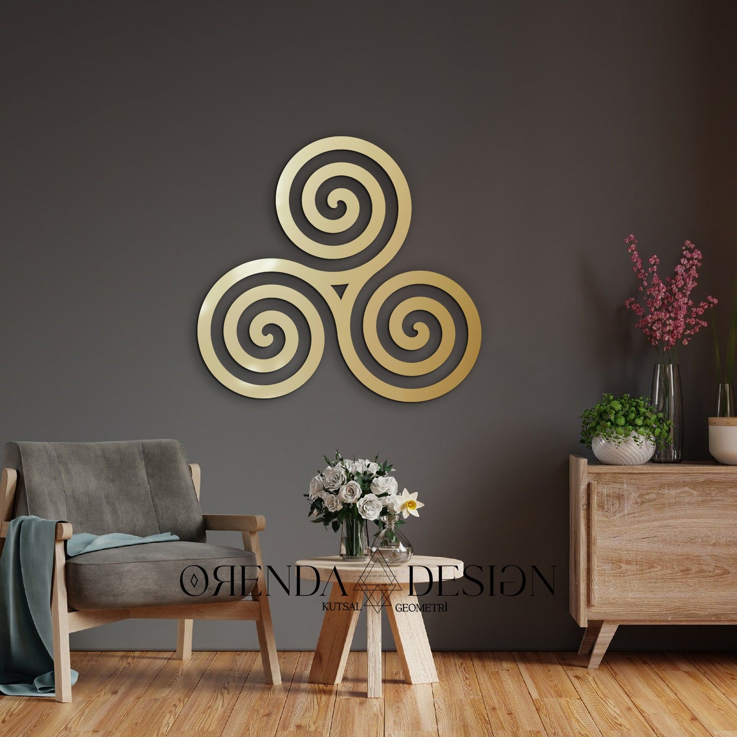 Gold Plexiglass TRISKELION