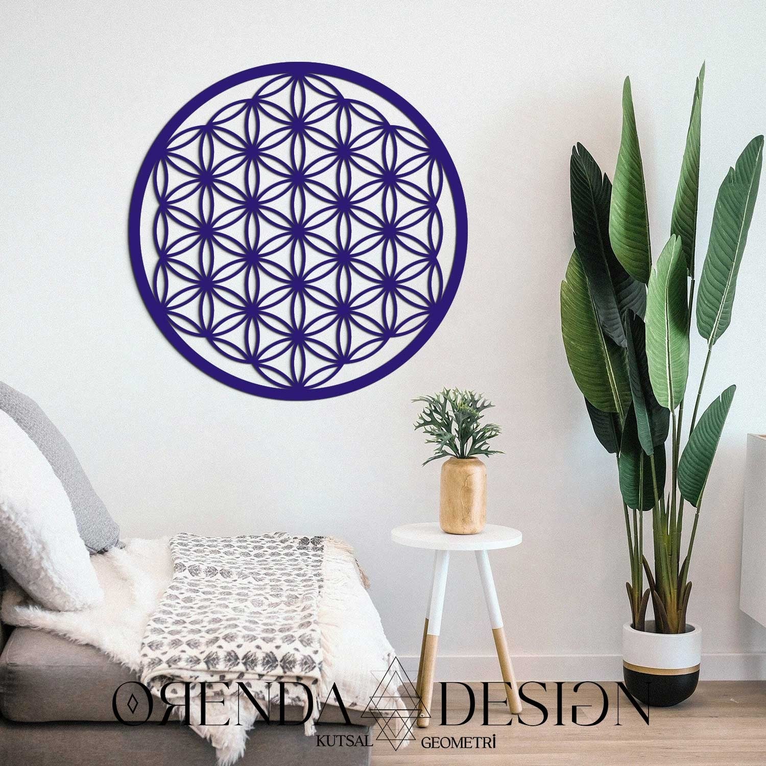 Flower of Life Painting Wood 