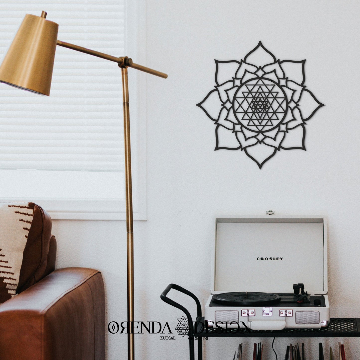 SRI YANTRA PETAL Painting Wood - Black 