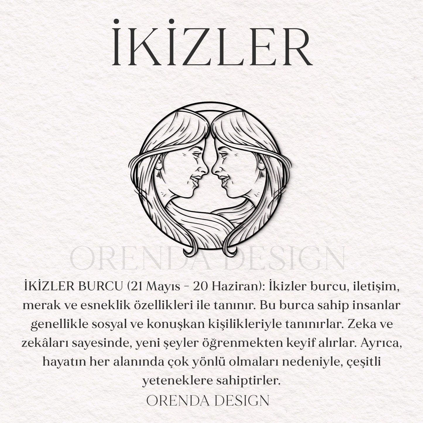 İkizler Burcu Kolye- Gold Model 2