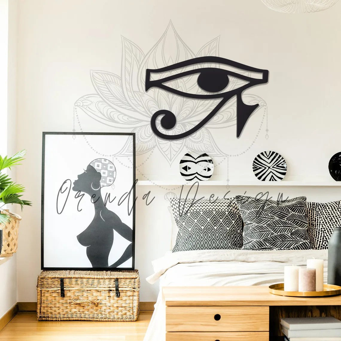 EYE OF HORUS Painting Wood - Black 