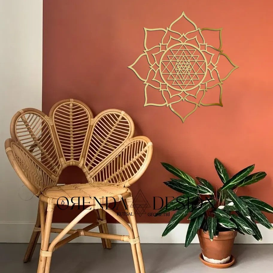 Gold Plexiglass Petal SRI YANTRA