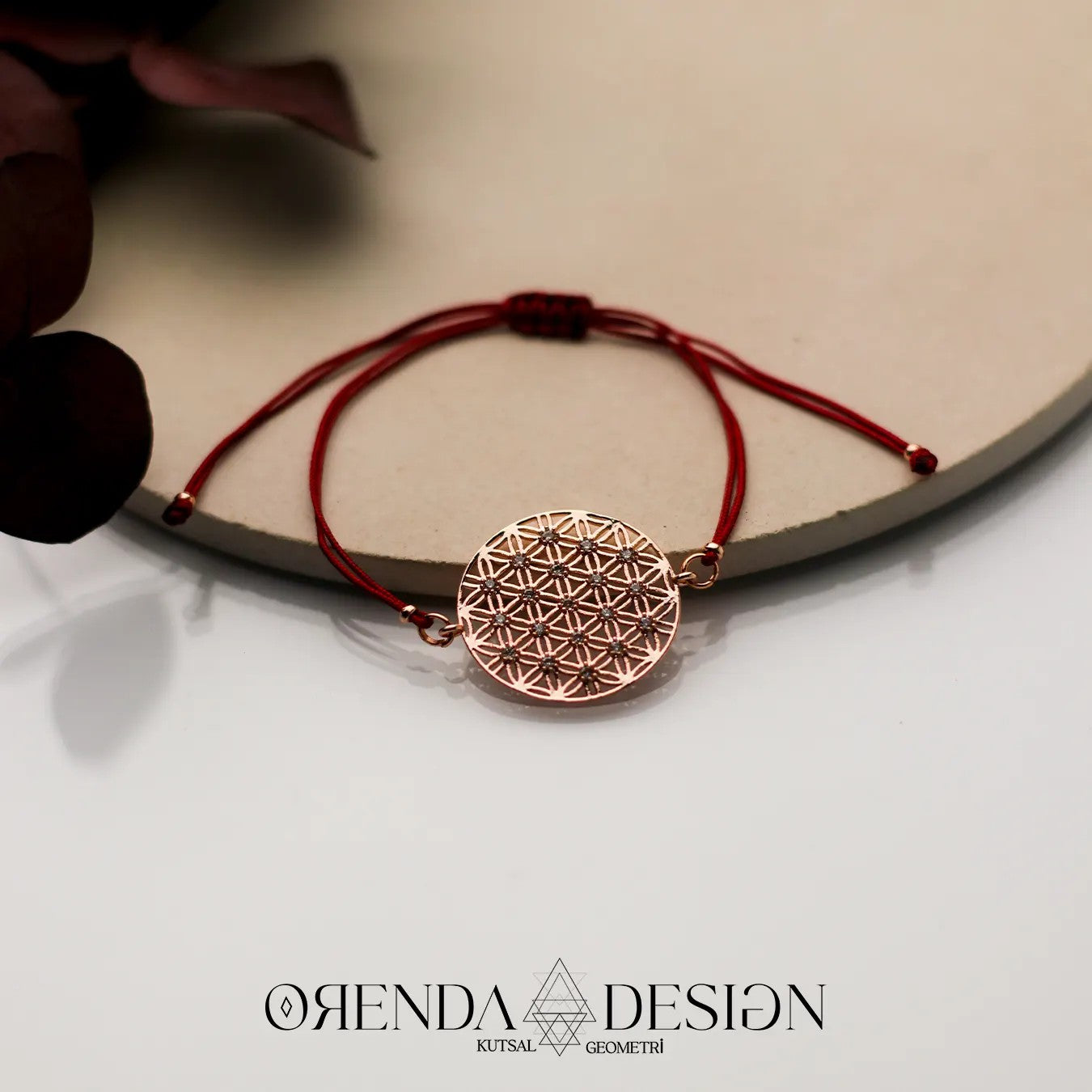 Rose Flower of Life Bracelet with Red String