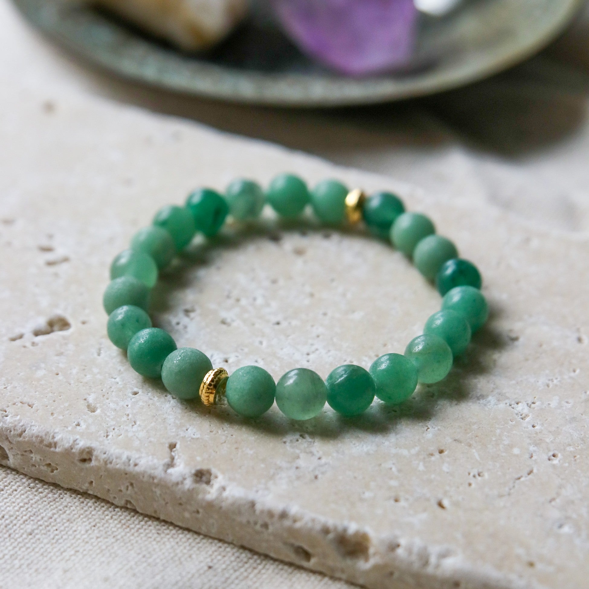 Aventurine Natural Stone Bracelet (Stone That Brings Luck and Abundance)