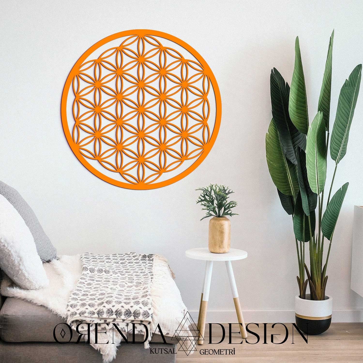 Flower of Life Painting Wood 