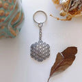 Silver Flower of Life Keychain