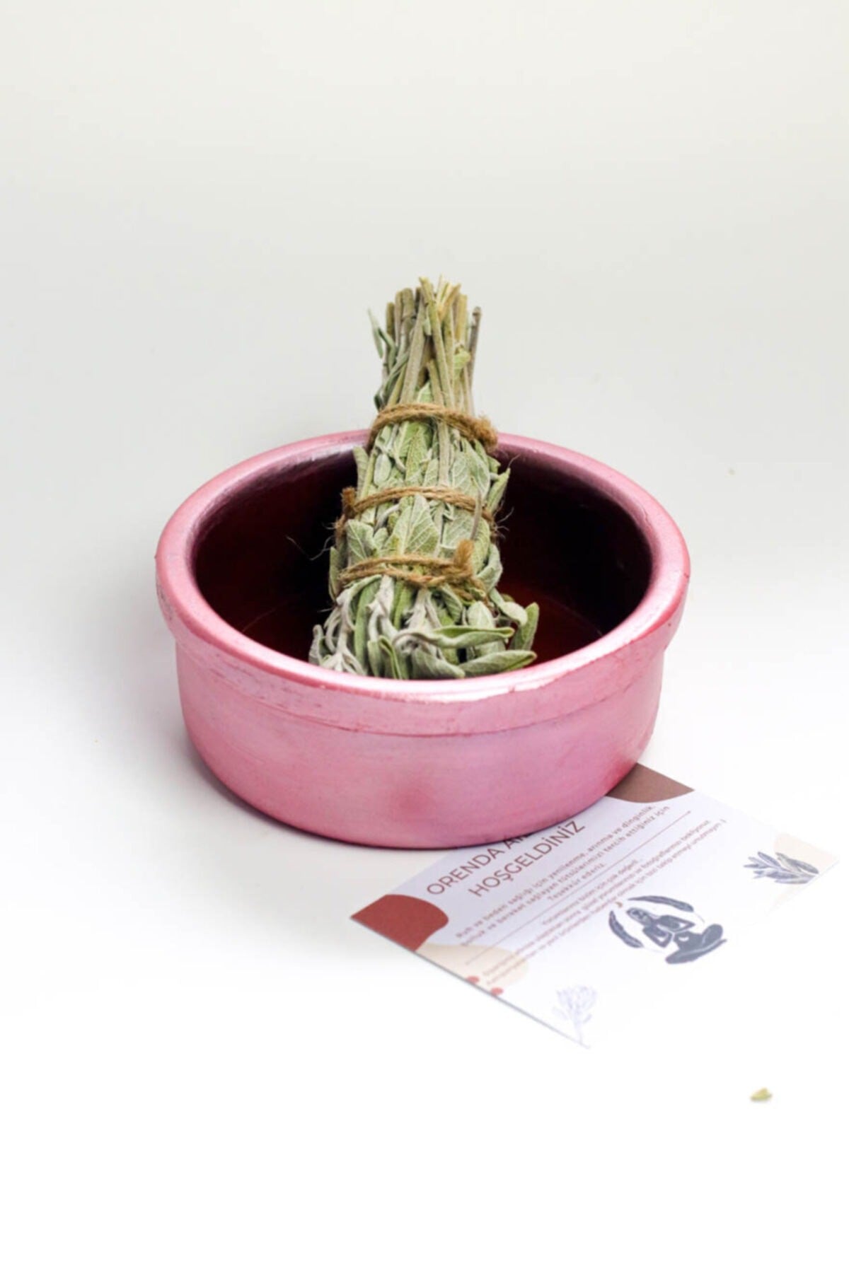 Sage Incense and Incense Burner Pink - Ritual and Purification Incense