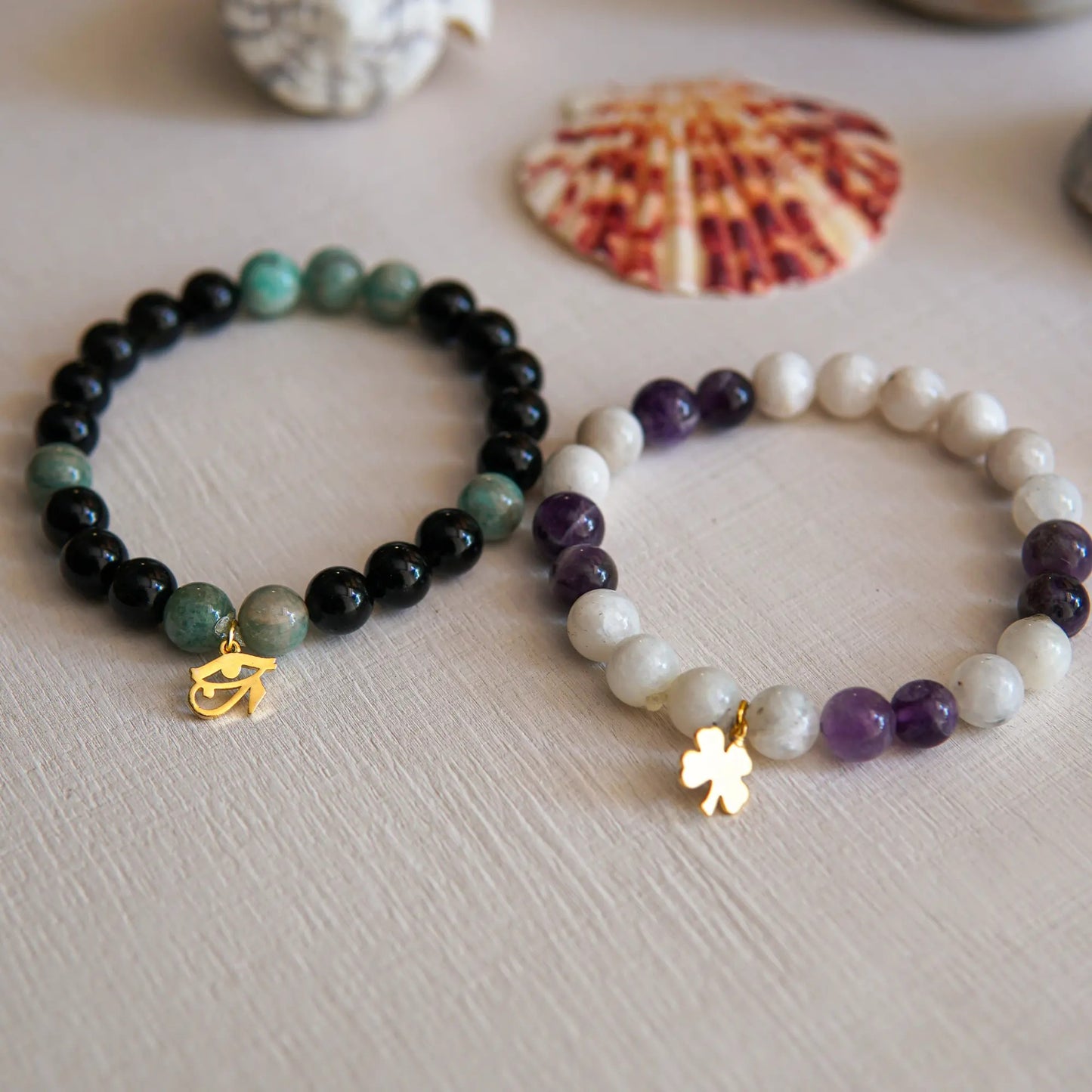 Water Element Natural Stone Bracelet Set - Cancer, Scorpio and Pisces