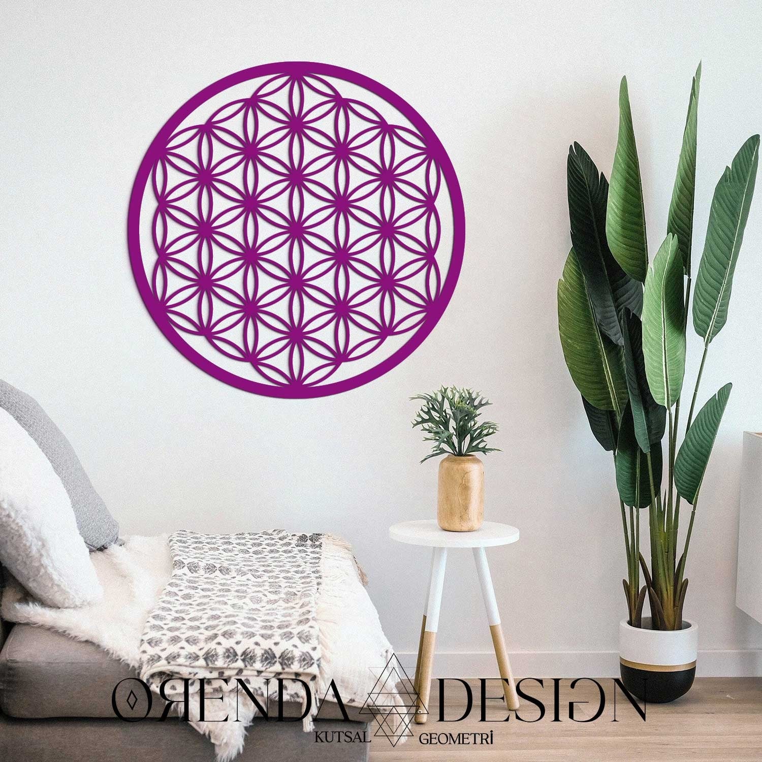 Flower of Life Painting Wood 